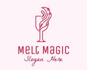 Flaming Wine Glass logo design