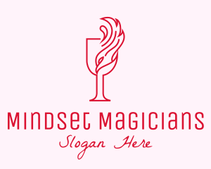 Flaming Wine Glass logo design