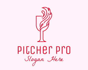 Flaming Wine Glass logo design