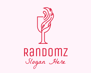 Flaming Wine Glass logo design