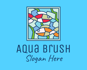 Fish Aquarium Mosaic logo design