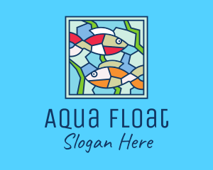 Fish Aquarium Mosaic logo design