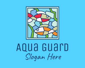 Fish Aquarium Mosaic logo design