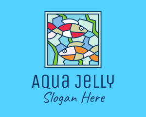 Fish Aquarium Mosaic logo design