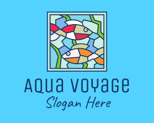 Fish Aquarium Mosaic logo design