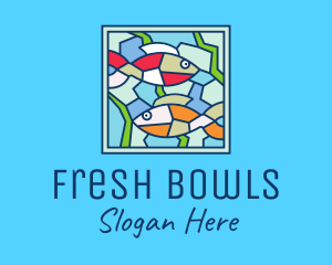 Fish Aquarium Mosaic logo design