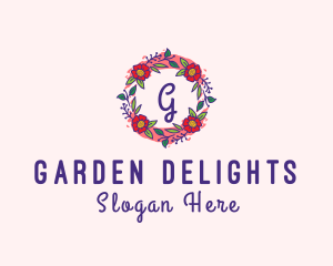 Spring Garden Flower Garland logo design