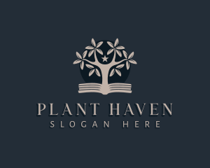 Book Tree Plant logo design