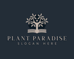 Book Tree Plant logo design