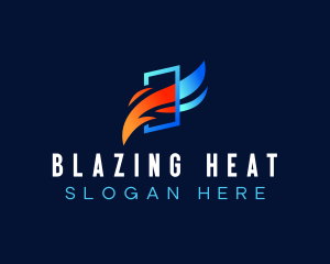 Heating Cooling Exhaust logo design