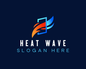 Heating Cooling Exhaust logo design