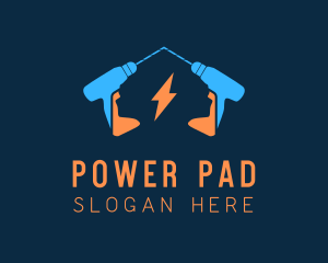 Electric Drill Power Tools logo design