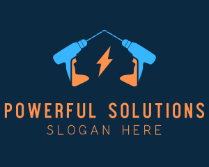 Electric Drill Power Tools logo design