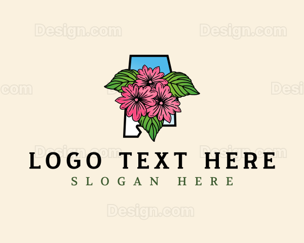 Alabama Botanical Flower Logo