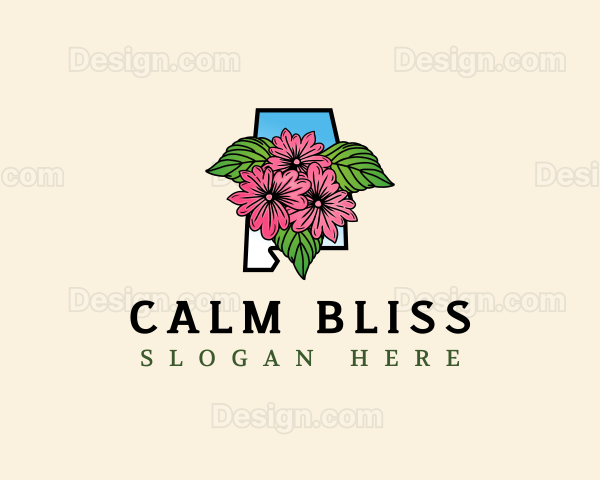 Alabama Botanical Flower Logo