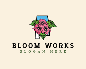 Alabama Botanical Flower logo design