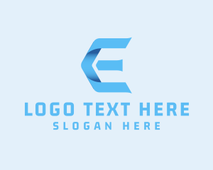 Fold Gradient Company Letter E logo