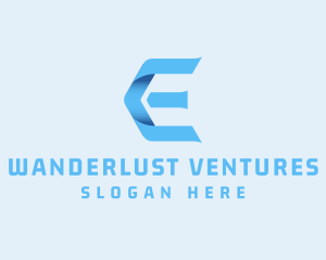 Fold Gradient Company Letter E Logo