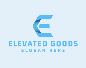 Fold Gradient Company Letter E logo design