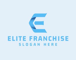 Fold Gradient Company Letter E logo design