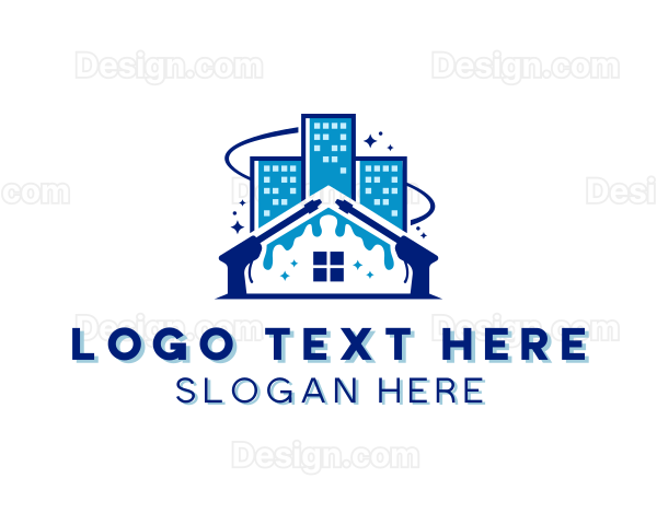 Home Building Washer Cleaning Logo