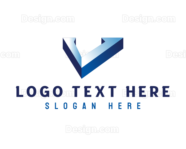 3D Corporate Letter V Logo