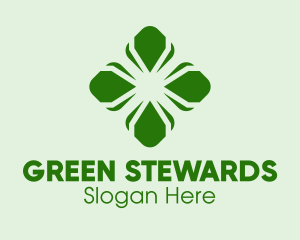 Green Petal Cross  logo design