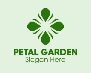 Green Petal Cross  logo design