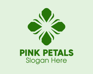 Green Petal Cross  logo design