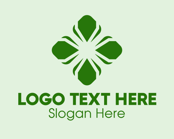 Green Petal Cross  logo