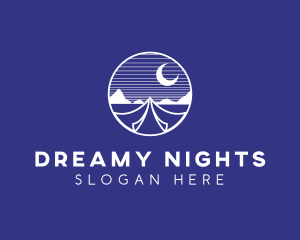 Minimalist Night Camp logo design