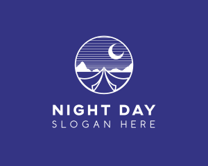 Minimalist Night Camp logo design