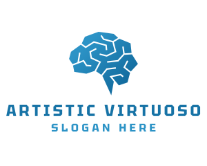 Blue Mental Brain logo design