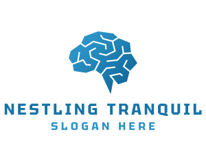 Blue Mental Brain logo design