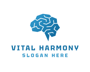 Blue Mental Brain logo design