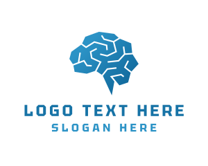 Neurology - Blue Mental Brain logo design