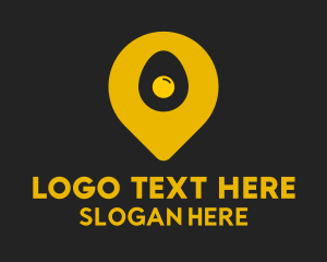 Golden Egg Location Pin Logo