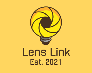 Shutter Lens Lightbulb logo design