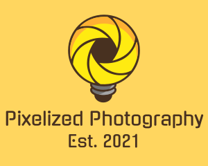 Shutter Lens Lightbulb logo design