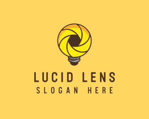 Shutter Lens Lightbulb logo design
