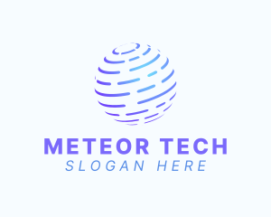 Futuristic Globe Tech Sphere logo design