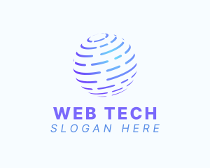 Futuristic Globe Tech Sphere logo design