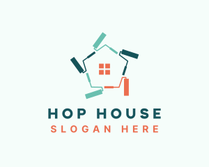 Paint Roller House Renovation logo design