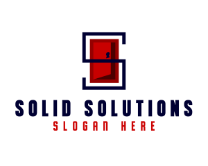 Security Door Letter S logo design