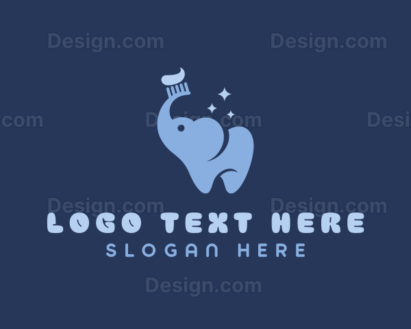 Elephant Toothbrush Dentistry Logo