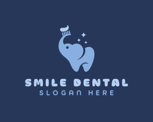 Elephant Toothbrush Dentistry logo design