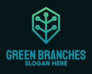 Gradient Branch Shield logo design