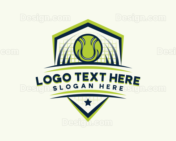 Tennis Ball Sports Shield Logo