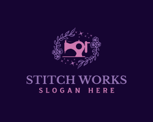  Dressmaker Sewing Machin Flower logo