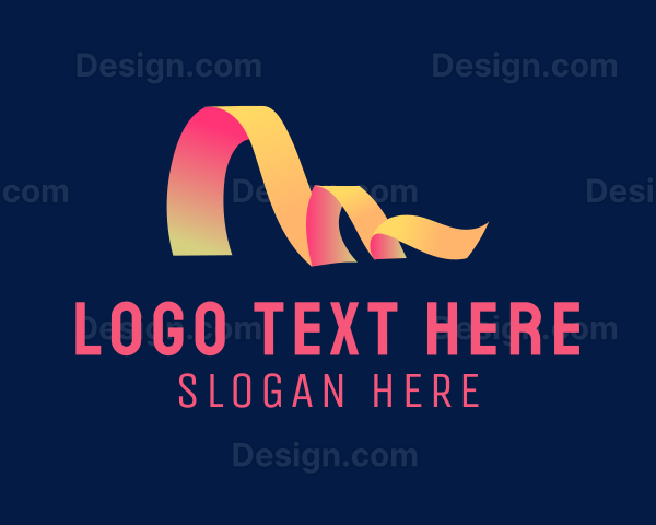 Gradient Ribbon Advertising Agency Logo